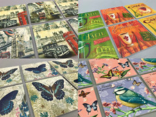 Set of 4 - 6  MDF Glass PU Leather Table Coasters Many Designs Available UK Shop