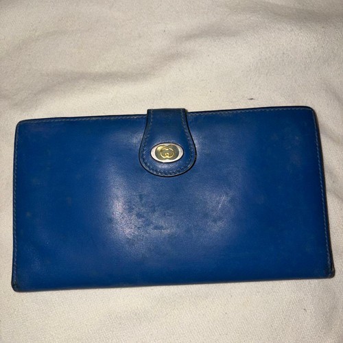 Gucci long wallet blue frame - wallet,