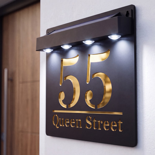 Laser house number plaques - house,