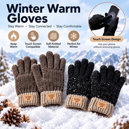 Warm winter gloves men - warm,