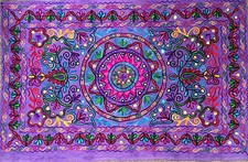Indian Wall Hanging Tapestry Hippie Bohemian Tapestries Suzani Home Decor Purple