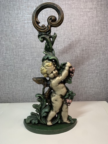 Vintage cast iron cherub - iron,