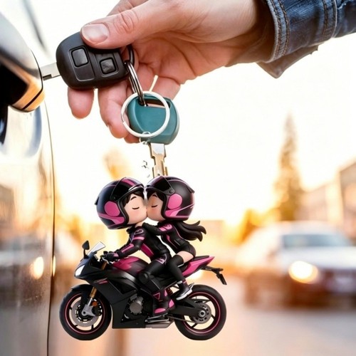 Flat motorcycle keyring new - keyring,