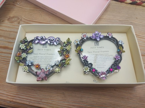 Two floral enamelled frames - two, by