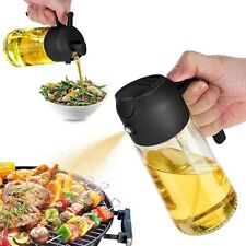 2-in-1 glass Oil Spray Bottle BBQ Cooking Olive Sprayer Dispenser 470ML