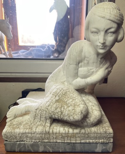 Marble sculpture art deco - sculpture,