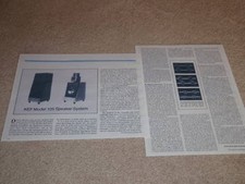 KEF 105 Speaker Review,1979, 2 pgs, Full Test, Rare