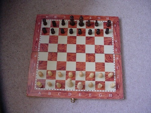 Wooden folding chess - wooden,