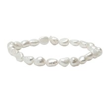 Women's Handmade 4-5mm White Freshwater Pearl Bracelet With Extender
