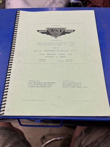 Bsa a75 rocket parts manual - bsa,