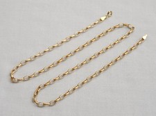 GA 20.25" LONG 9CT YELLOW GOLD 3.5mm OVAL BELCHER LINK CHAIN NECKLACE - 3.6g