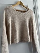 F&F New Women’s Crop Style Jumper Light Pink Size 14 Long Sleeves 