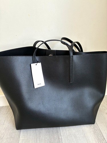 Mango black faux leather - mango,