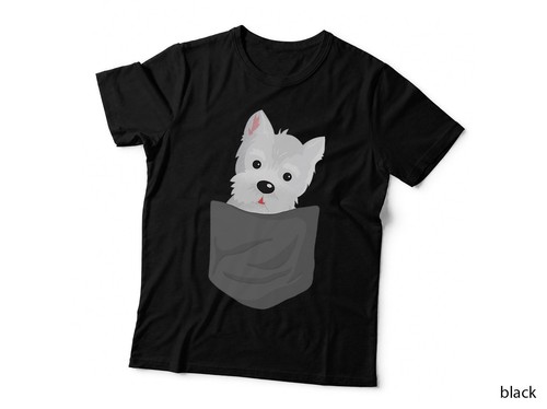 Westie pocket shirt pet - pocket, t-shirt,