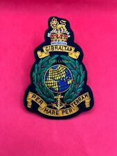 The Corps of Royal Marines Blazer Badge RM Green Laurel Embroidered Wire Badge