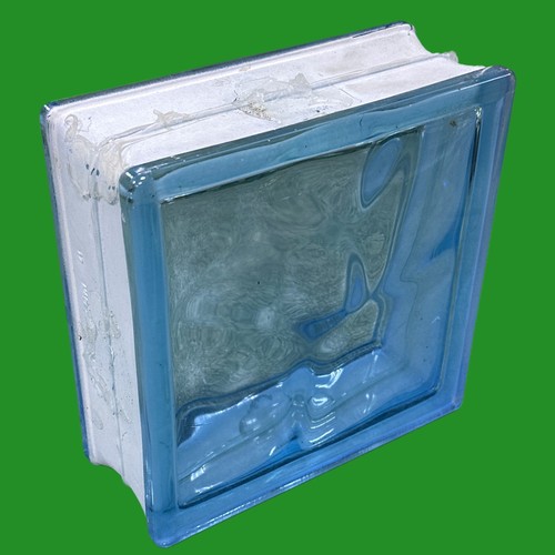 Light blue wavy glass block - blue,