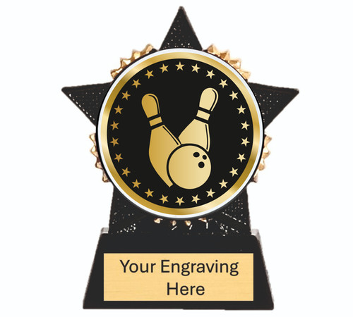 Ten pin bowling trophy star - ten,