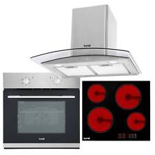 Ceramic Hob, Fan-Assisted Oven & Curved Glass Cooker Hood Bundle