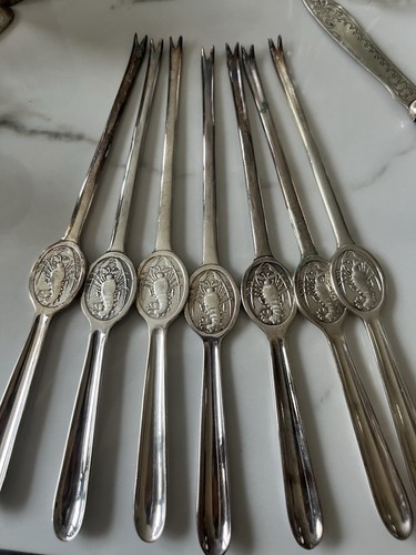 Silver lobster forks - silver,