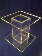 Square Perspex® Acrylic Cake Stand Separator Single Stem 4" High Polished Edges