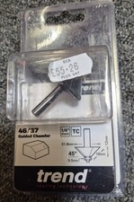 Trend ROUTER BIT 46/37X1/4 TC 1/4" 45° GUIDED Chamfer Cutter 31.8mm x 12mm