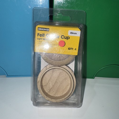 Felt castor cups light wood - felt,