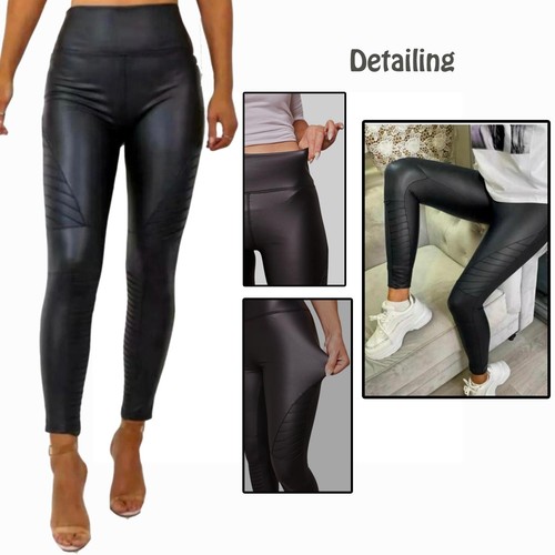 Womens ladies wet look faux - look,