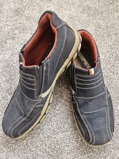Mens grey blue slip on casual