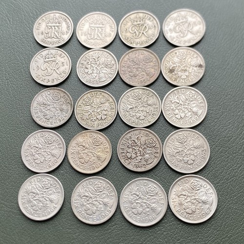 20x different sixpences 1948 - 20x,