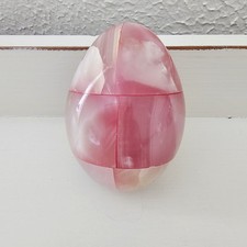 Sectioned Decorative Pink Rose Quartz Polished Stone Egg 3"
