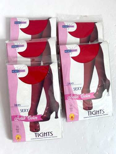 Red opaque tights - lot, x5