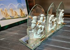 Premier Nativity Candle Holder with 3 Tea Lights Mirror Base Glass Back Boxed