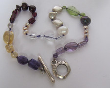 TATEOSSIAN Silver  hallmarked bracelet semi precious stones long