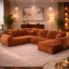 Luxury Corduroy Sectional Sofa