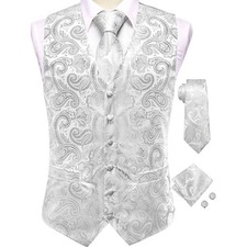 Mens Waistcoat Paisley Floral