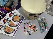 job lot of Halloween bits skull candy bowl, nightmare before Christmas pen etc