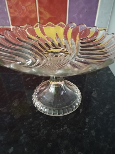Vintage pressed glass - vintage, pedestal