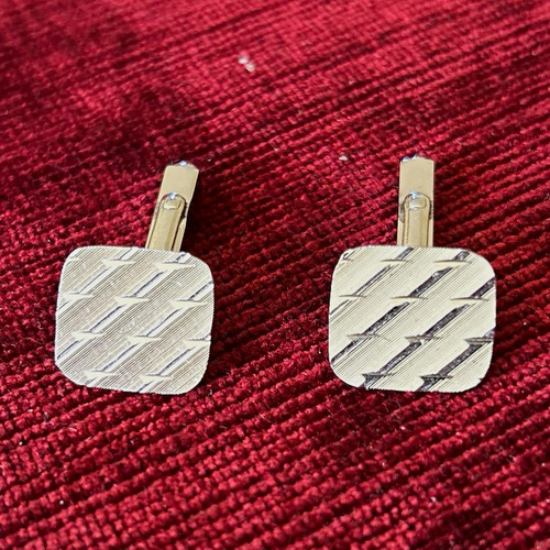 Men silver square metal - silver,
