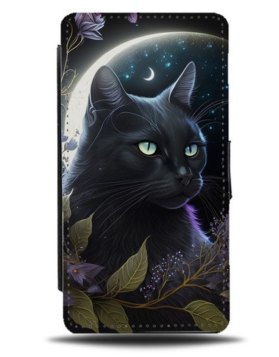 Magic black cat flip - black, wallet