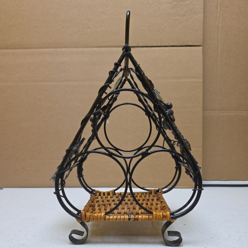 Metal wicker bottom wine - wicker, 3