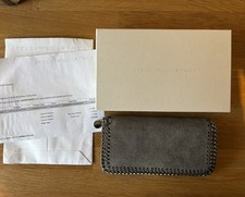 Stella Mccartney Falabella Zipped Wallet in Grey with box and bag