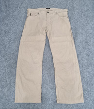 Armani Jeans Trousers Mens W40 Beige Linen Pants Comfort Fit Lightweight Retro