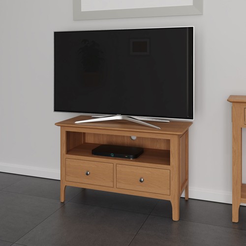 Contemporary oak stand - oak, tv