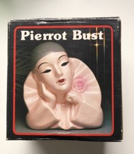 VTG Retro 1970/80’s Ceramic Pierrot Clown Bust/ Head 13cm Ornament Boxed