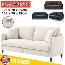 Teddy Velvet Sofa Modern Chair Loveseat Button Tufted Couch 2/3 Seater Home UK