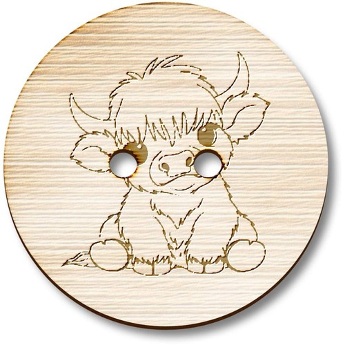 Baby highland cow wooden - cow',