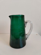Green Glass Jug With Leaf