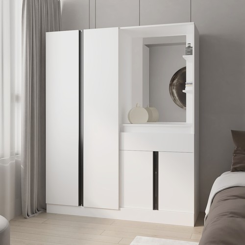 Modern white wardrobe with - modern,