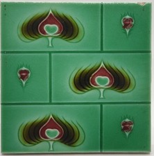 Antique Fireplace Tile Floral