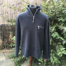 Official Jeep Vintage Mens 1/4 1/2 Zip Blue Fleece Top Jacket Top Hiking S